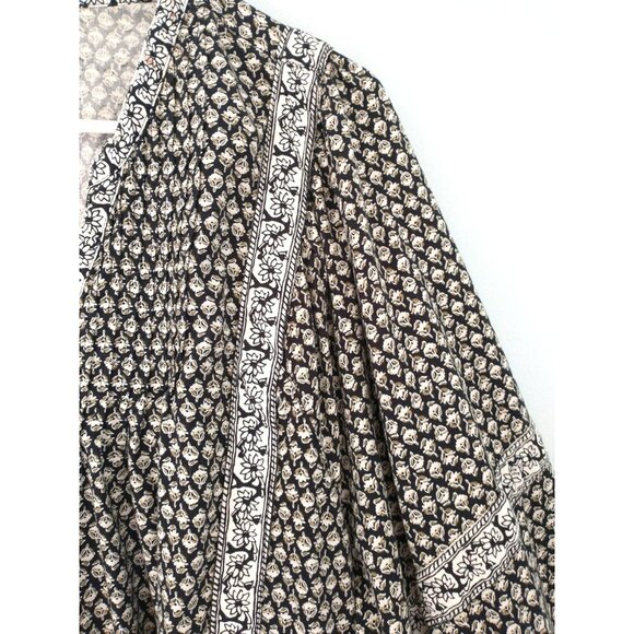 OLD NAVY Top Popover Balloon Sleeve Oversized Black White Boho Blouse - XL - Picture 3 of 9